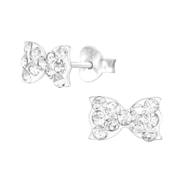 Child's SS Bow CZ Earrings Carroll's Jewelers Doylestown, PA