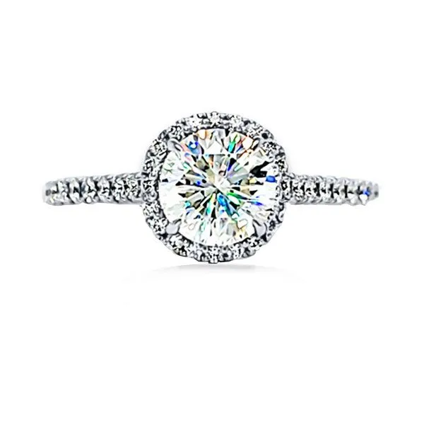 18K Halo Engagement Ring by Facets of Fire Goldmart Jewelers Redding, CA