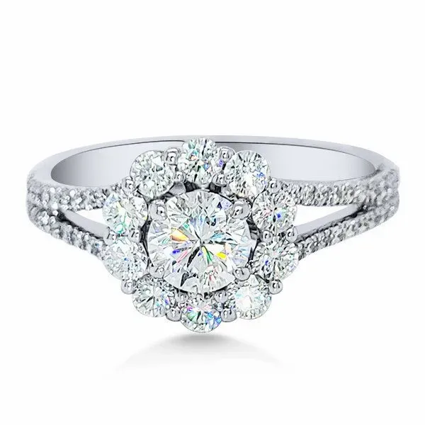 14K Halo Engagement Ring by Facets of Fire Goldmart Jewelers Redding, CA