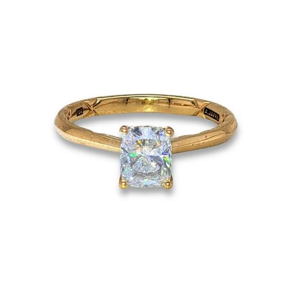 Platinum Halo Engmt. Ring w/FoF Diamond  by A.Jaffe Goldmart Jewelers Redding, CA