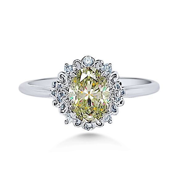 14K Golden Diamond w/Facets of Fire, on ring by Costar. Goldmart Jewelers Redding, CA