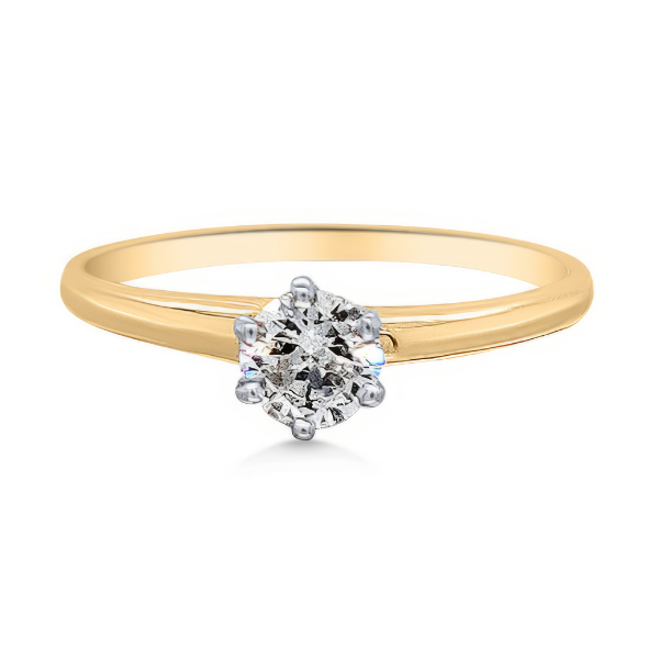 14K Mid-Century Modern Diamond Engmt. Ring - Estate Goldmart Jewelers Redding, CA