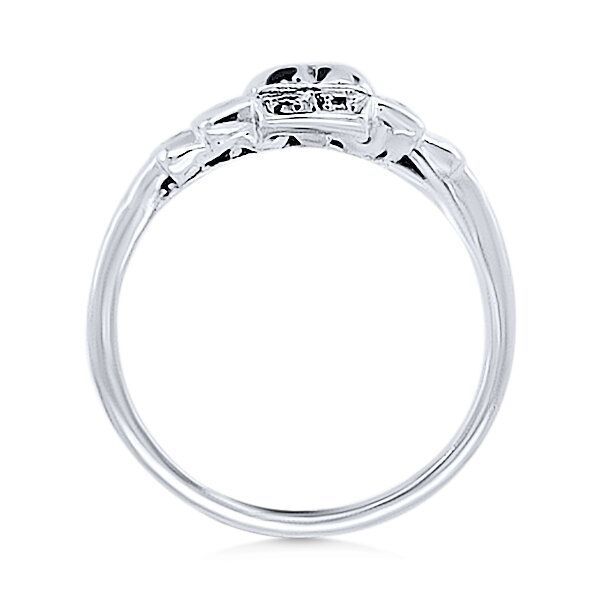 Platinum Vintage Diamond Engagement Ring - Estate Image 2 Goldmart Jewelers Redding, CA