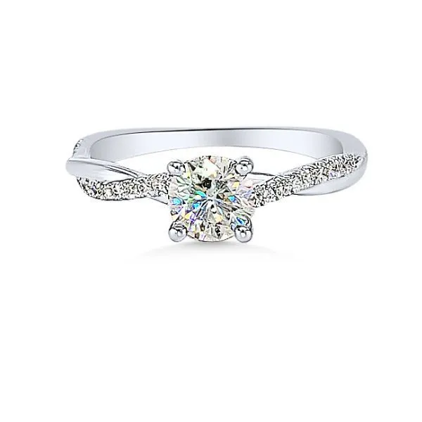 14K FoF Diamond Twist Band Engagement Ring by Gabriel Goldmart Jewelers Redding, CA