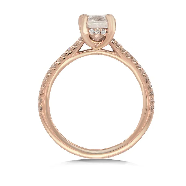 14K FoF Diamond Halo Engmt. Ring by Gabriel & Co. Image 2 Goldmart Jewelers Redding, CA