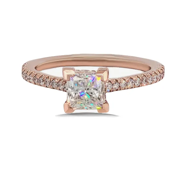 14K FoF Diamond Halo Engmt. Ring by Gabriel & Co. Goldmart Jewelers Redding, CA
