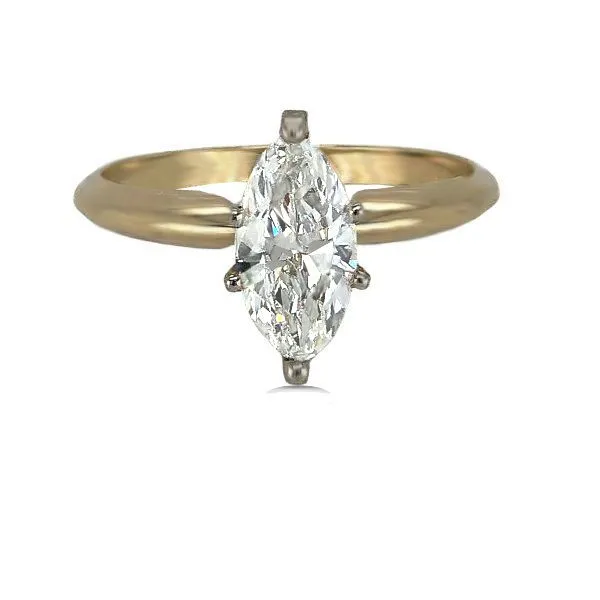 14K Marquise Diamond Solitaire Engagement Ring - GM Goldmart Jewelers Redding, CA