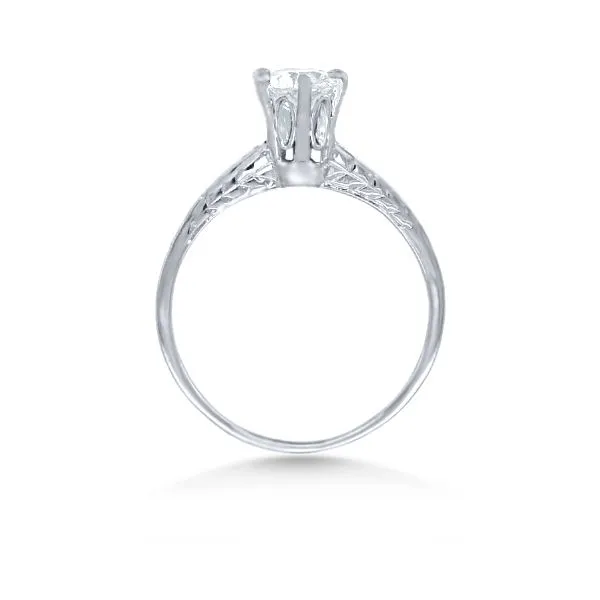 18K Diamond Solitaire Engagement Ring - Estate Image 2 Goldmart Jewelers Redding, CA