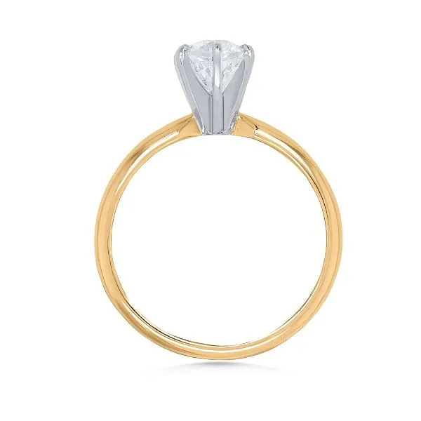 18K/Platinum Diamond Solitaire Engagement Ring - Estate Image 2 Goldmart Jewelers Redding, CA