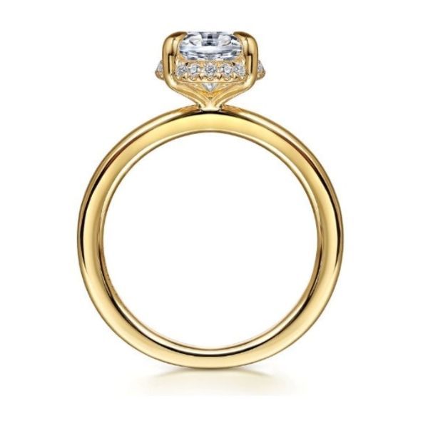 14K Yellow Gold Diamond Halo Engagement Ring Image 2 Goldmart Jewelers Redding, CA