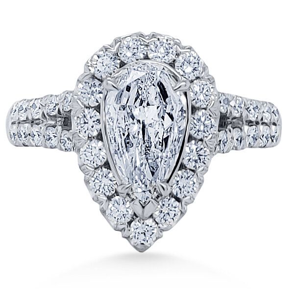 18K Crisscut® Halo Engmt. Ring by Christopher Designs Goldmart Jewelers Redding, CA