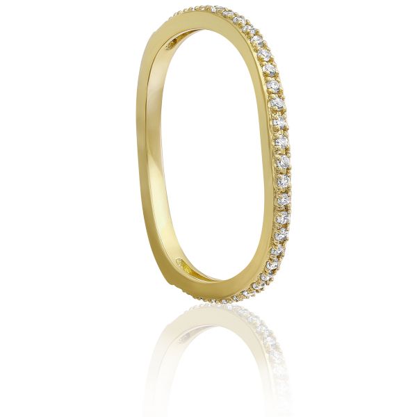 14K Stackable Curved Diamond Band - Goldmart Signature Goldmart Jewelers Redding, CA