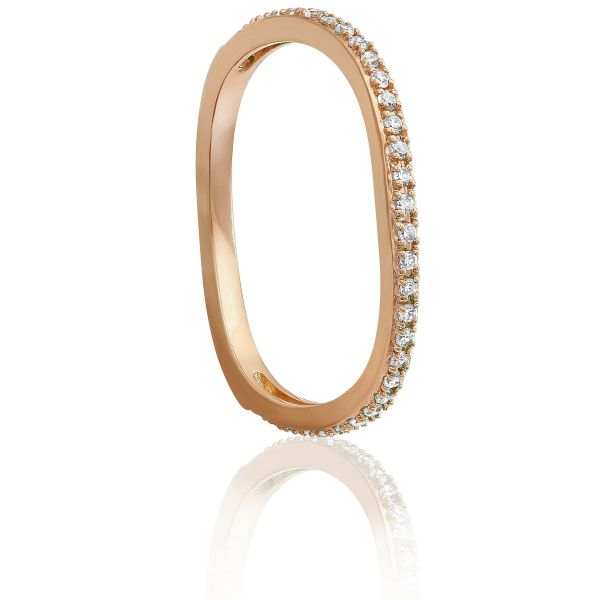 14K Diamond Curved Stackable Band- Goldmart Signature Goldmart Jewelers Redding, CA
