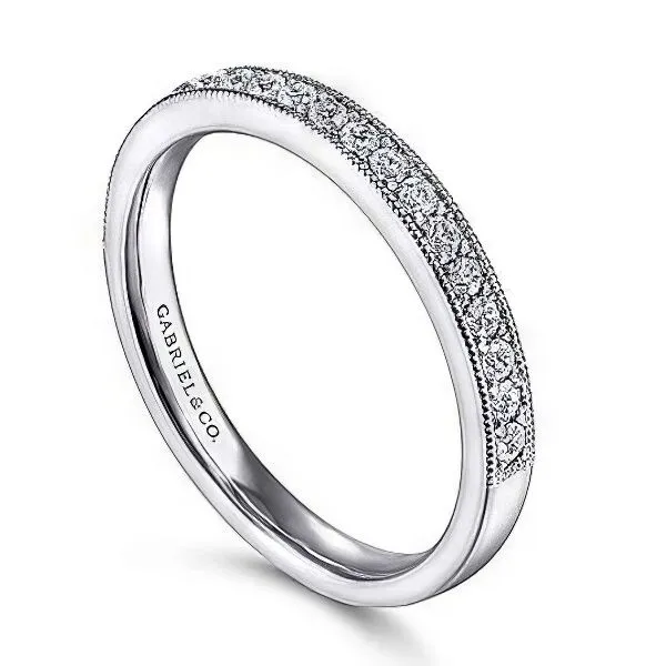 14K Micro Pave Channel and Millgrain Band by Gabriel Goldmart Jewelers Redding, CA