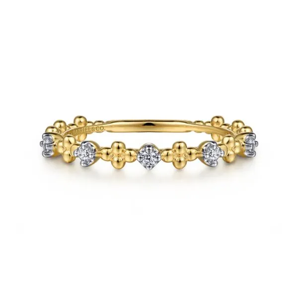 14K Diamond and Bujukan Bead Station Ring by Gabriel Goldmart Jewelers Redding, CA