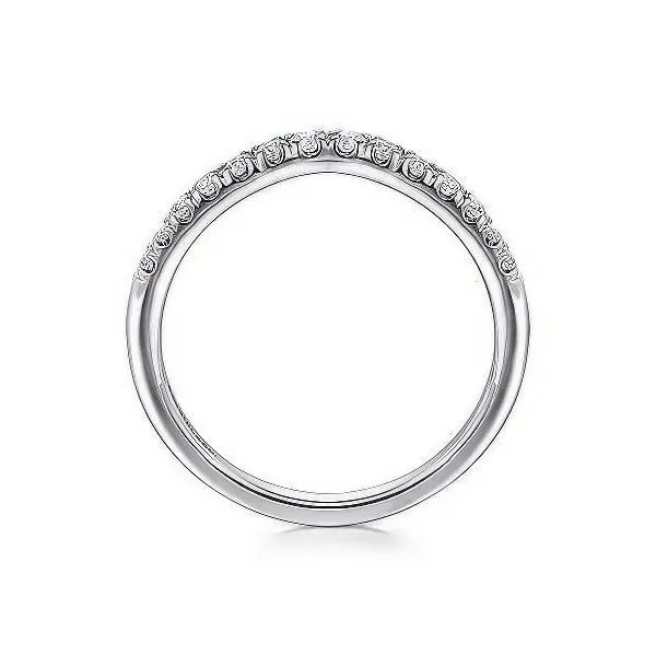 14K Curved French Pave Band by Gabriel & Co. Image 2 Goldmart Jewelers Redding, CA