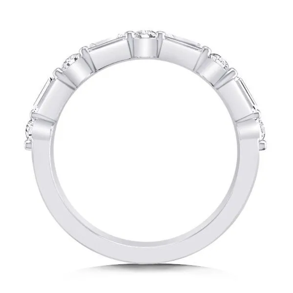 14K Round & Baguette Diamond Stackable Band by Costar Image 2 Goldmart Jewelers Redding, CA