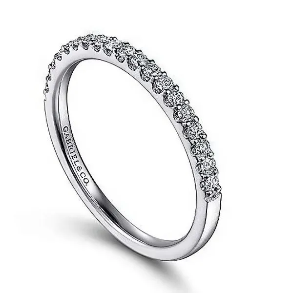 14K Shared Prong Wedding Band by Gabriel Goldmart Jewelers Redding, CA