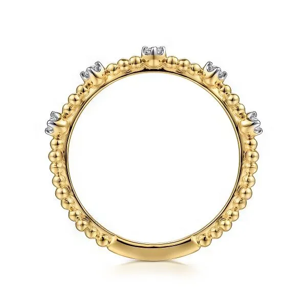 14K Diamond and Bujukan Bead Station Ring by Gabriel Image 2 Goldmart Jewelers Redding, CA