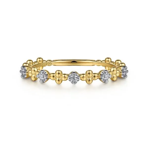 14K Diamond and Bujukan Bead Station Ring by Gabriel Goldmart Jewelers Redding, CA