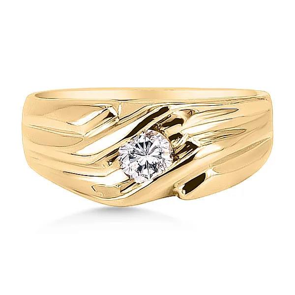 14K Men's Diamond Band - Estate Goldmart Jewelers Redding, CA