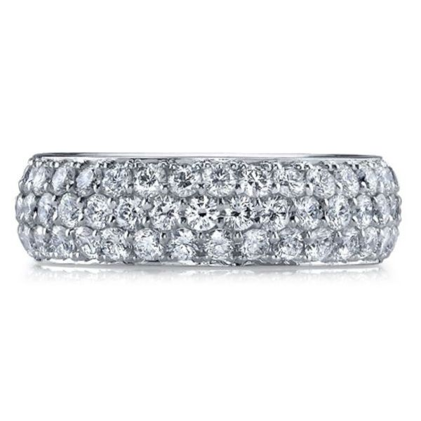 18K 3-Row Diamond Band with Milgrain by Joshua J Goldmart Jewelers Redding, CA