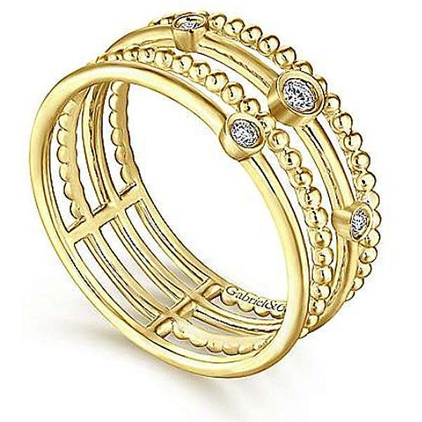 Impressive, 14K Bezel Set Layered Fashion Ring by Gabriel Goldmart Jewelers Redding, CA