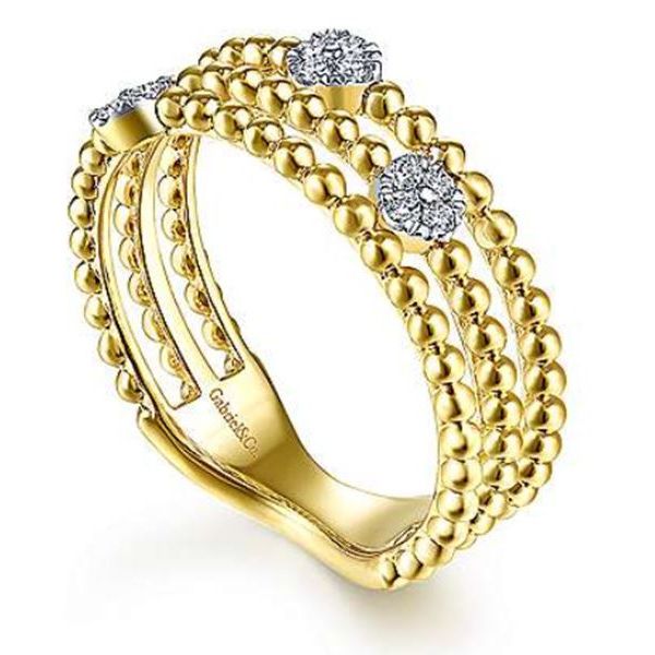 Awesome, 14K Three Row Beaded Fashion Ring by Gabriel Goldmart Jewelers Redding, CA