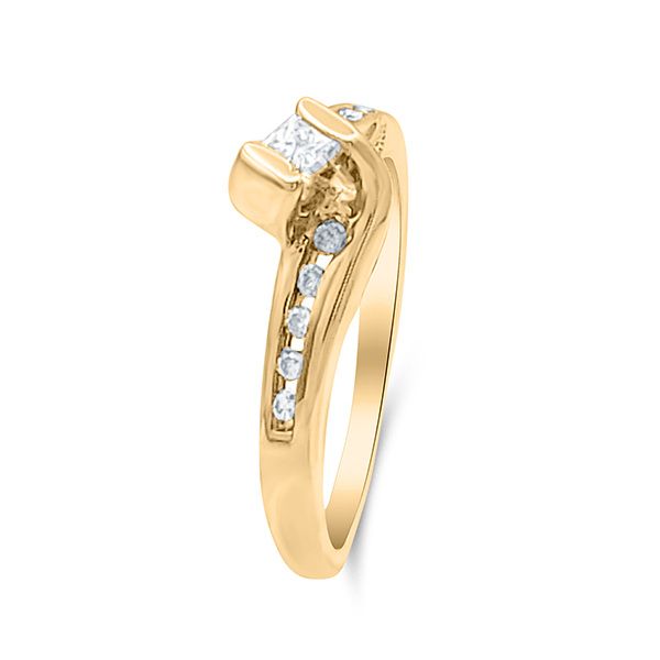 Retro 14K Solitaire w/Channel Accent Fashion Ring (Estate) Goldmart Jewelers Redding, CA