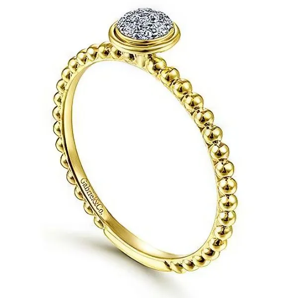14K Bujukan Beaded Ring by Gabriel & Co. Goldmart Jewelers Redding, CA