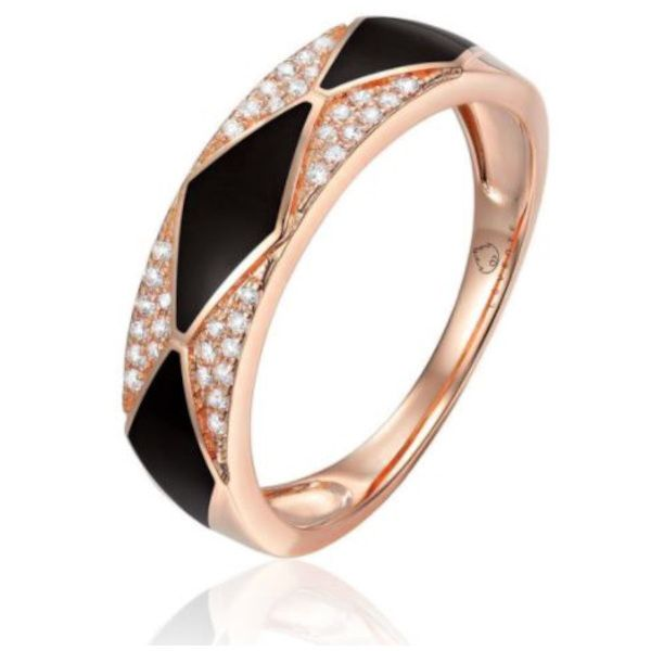 14K Rose, Enameled Band Ring by Luvente Goldmart Jewelers Redding, CA