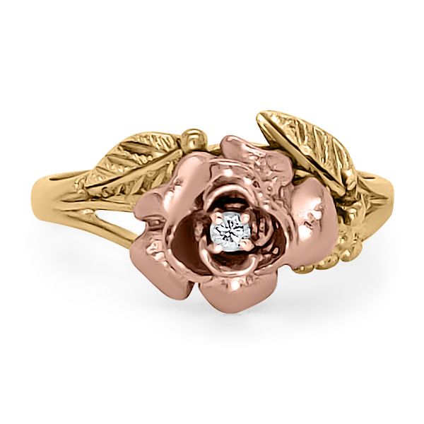 10K Black Hills Gold Fashion Ring w/Diamond (Estate) Goldmart Jewelers Redding, CA
