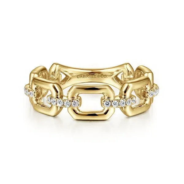 14K Chain Link Ring Band by Gabriel & Co. Goldmart Jewelers Redding, CA