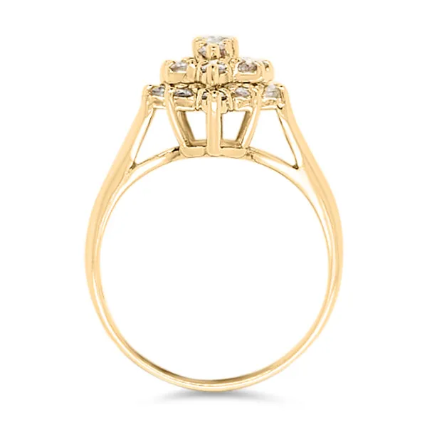14K Mid-Century Modern Diamond Ring - Estate Image 2 Goldmart Jewelers Redding, CA