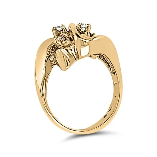 14K Retro Free Form Diamond Ring - Estate Image 2 Goldmart Jewelers Redding, CA