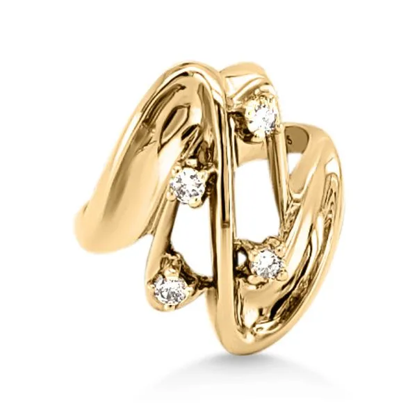 14K Retro Free Form Diamond Ring - Estate Goldmart Jewelers Redding, CA