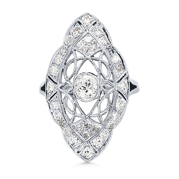 Mine Cut Diamond Remounted in a Modern White Gold Ring | Exquisite Jewelry  for Every Occasion | FWCJ