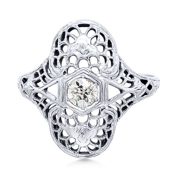 18K European Cut Diamond Antique Fashion Ring (Estate) Goldmart Jewelers Redding, CA