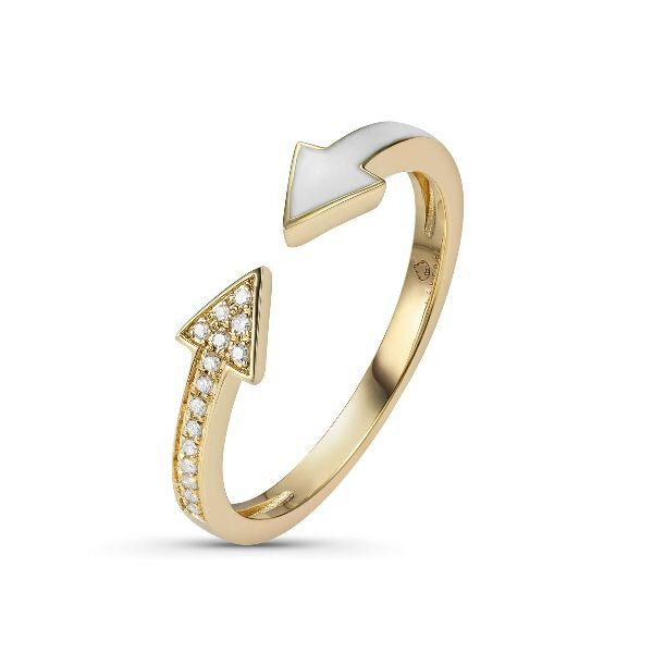 14K White Enameled Pointing Arrows Ring by Luvente Goldmart Jewelers Redding, CA