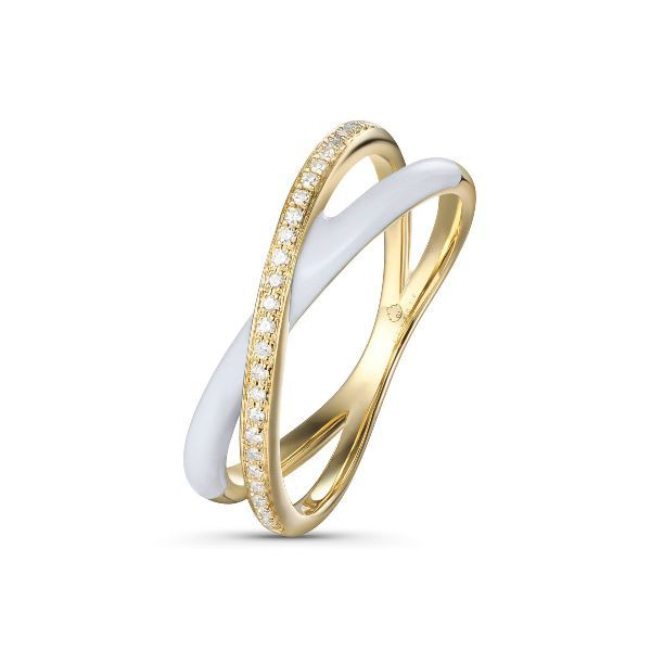 14K White Enameled & Diamond Fashion Ring by Luvente Goldmart Jewelers Redding, CA