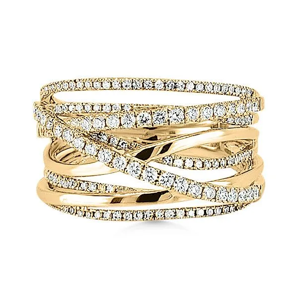 14K Diamond Criss Cross Fashion Ring by GM Signature Goldmart Jewelers Redding, CA