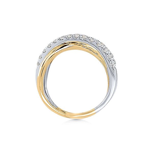 14K Diamond Crisscross Fashion Ring by GM Signature Image 2 Goldmart Jewelers Redding, CA