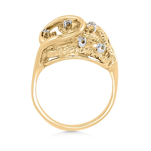 14K Diamond Cluster Fashion Ring - Estate Image 2 Goldmart Jewelers Redding, CA
