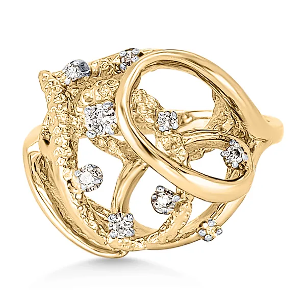 14K Diamond Cluster Fashion Ring - Estate Goldmart Jewelers Redding, CA