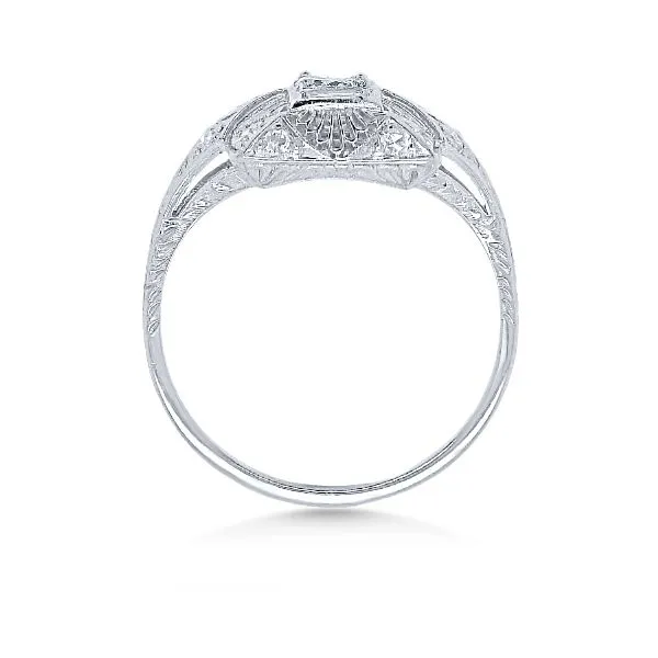 Platinum Antique Diamond Fashion Ring - Estate Image 2 Goldmart Jewelers Redding, CA