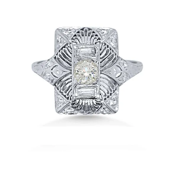 Platinum Antique Diamond Fashion Ring - Estate Goldmart Jewelers Redding, CA