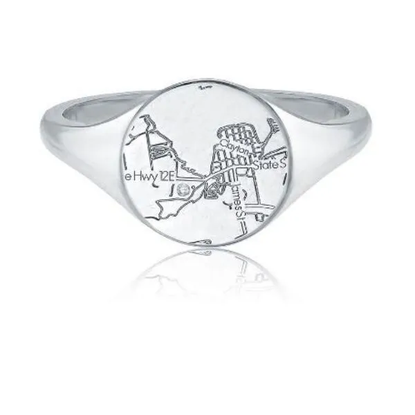 Customizable, choice of metal, Map Ring by A.Jaffe Goldmart Jewelers Redding, CA