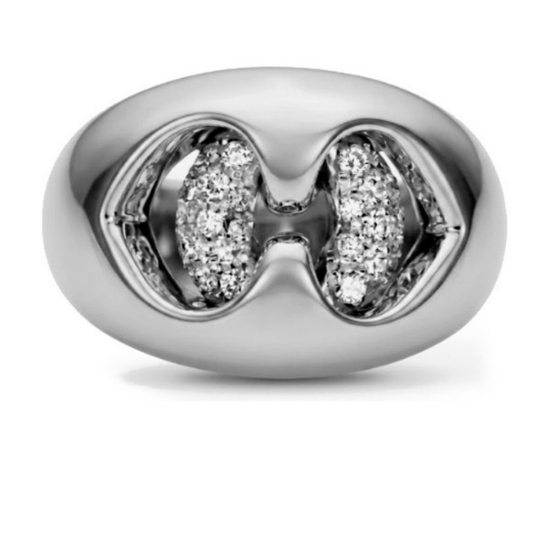 18K White Gold Estate Bulgari Fashion Ring Goldmart Jewelers Redding, CA