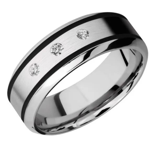 Cobalt Chrome Band, Cerakote Inlay & Diamond by Lashbrook Goldmart Jewelers Redding, CA