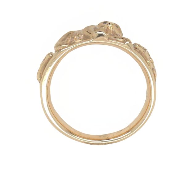 14K Yellow Gold Bear Motif Ring Image 2 Goldmart Jewelers Redding, CA